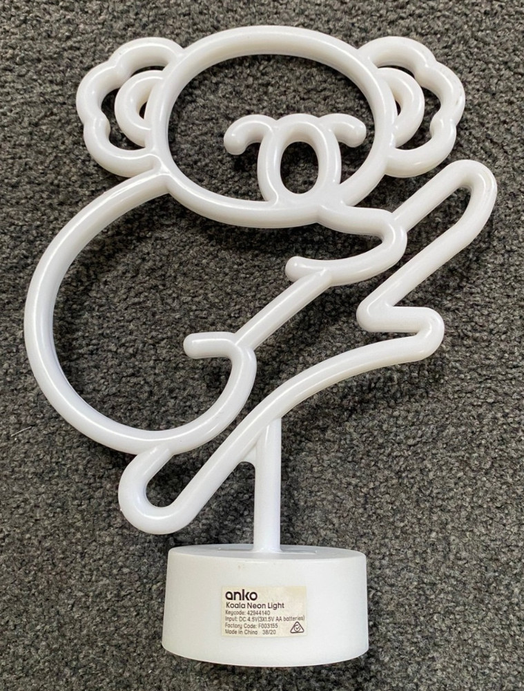 Koala Neon Light On Stand 29cm