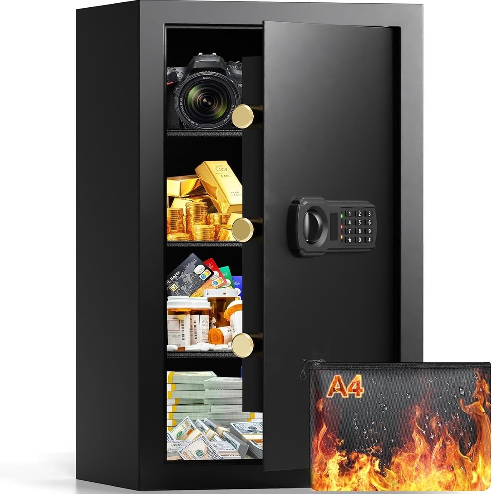 4.5 Cubic Large Fireproof Safe Box with Fireproof Document Bag, Personal Securit