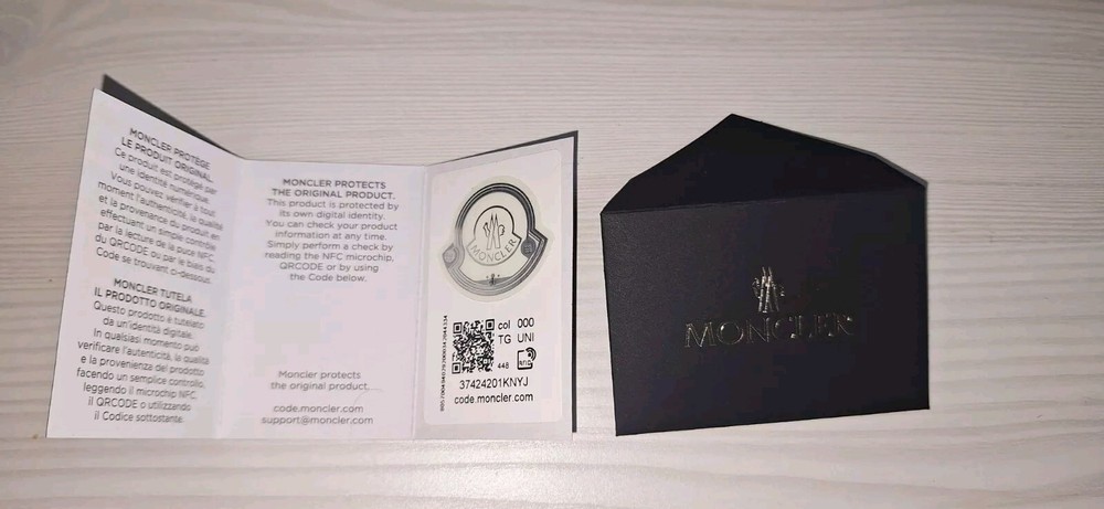 Moncler black small ENVELOPE with authenticity sign
