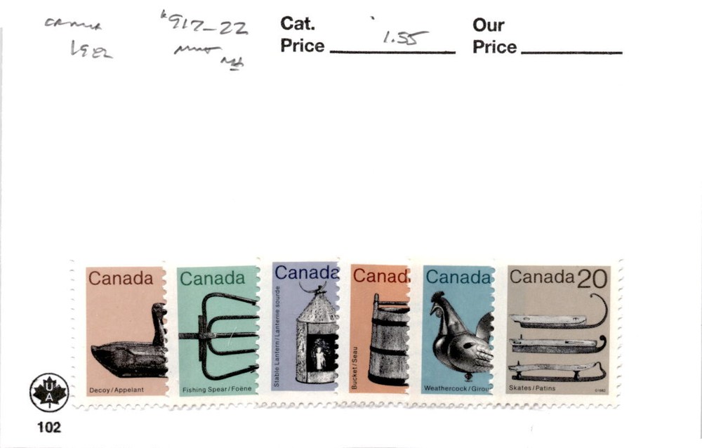 Canada, Postage Stamp, #917-922 Mint NH, 1982 (AC)
