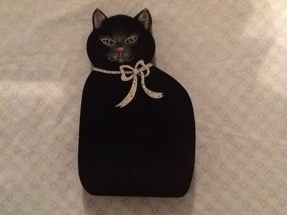 HAND PAINTED BLACK CAT