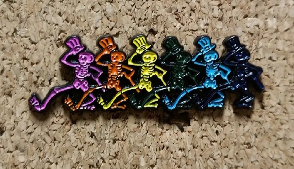 Grateful Dead Dancing Skeletons enamel pin