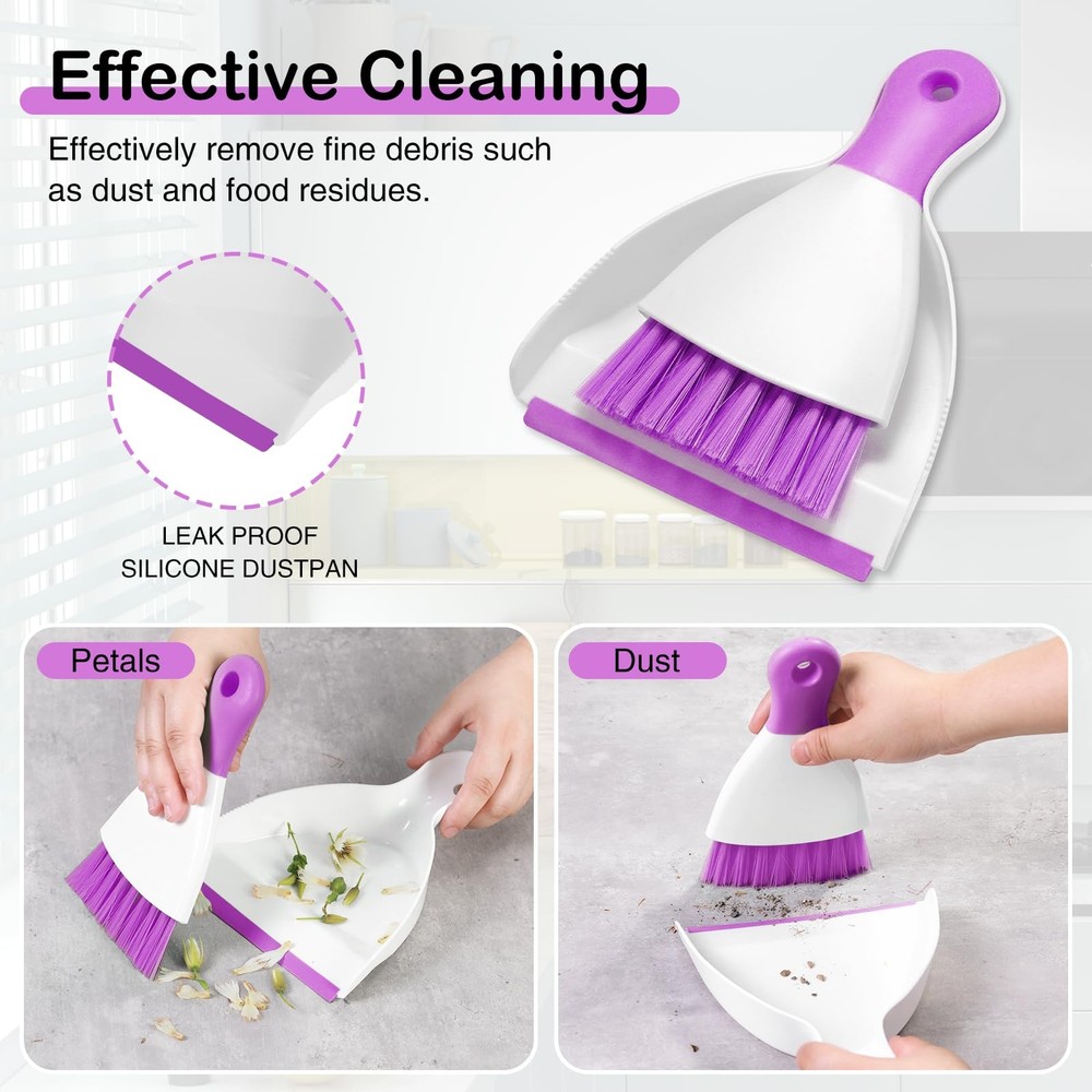Dustpan and Broom Set Mini Handheld Dust Pan and Broom Combo for Home Table