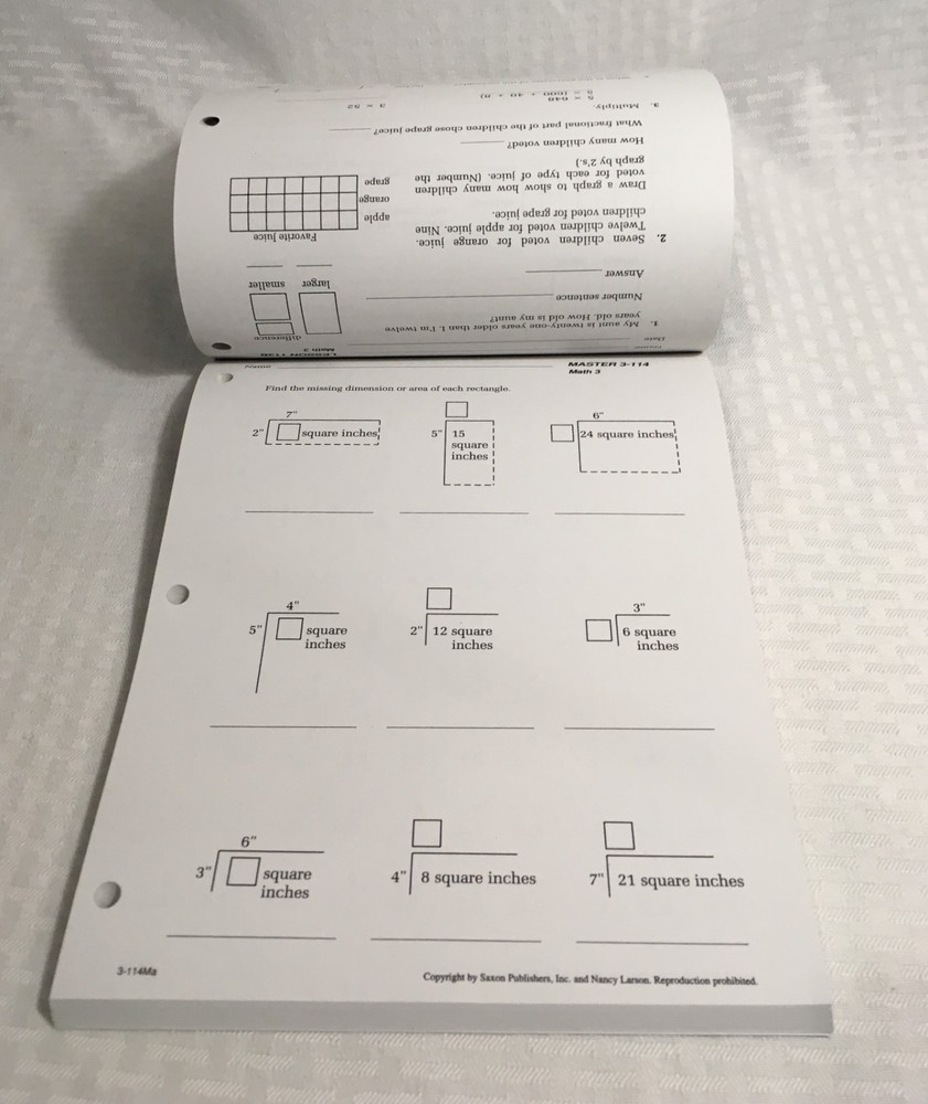 SAXON MATH 3 / STUDENT WORKBOOK PART 2 (TWO) / NEW