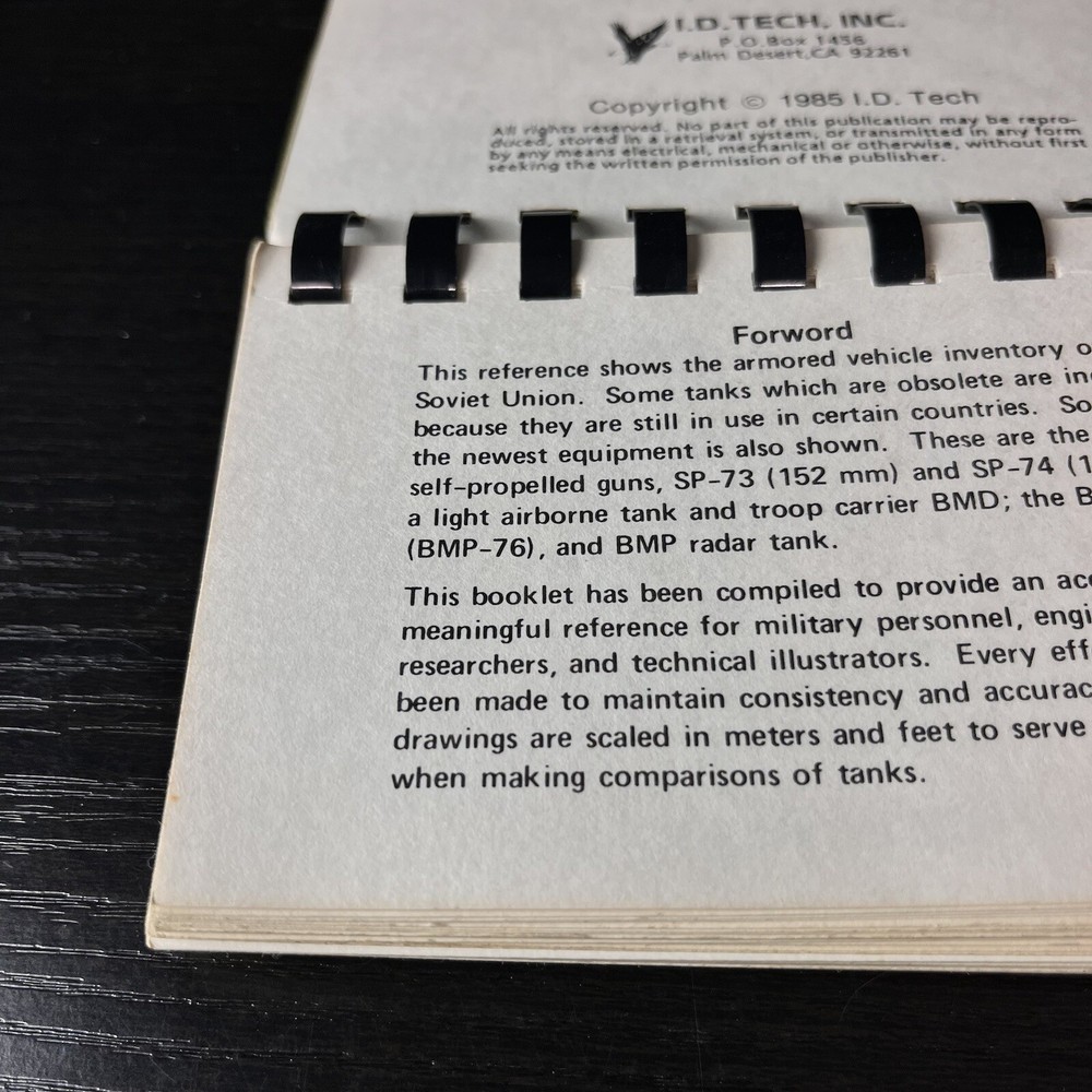 Soviet Armored & Tactial Vehicles Visual Reference Handbook 1985 I.D.Tech Inc