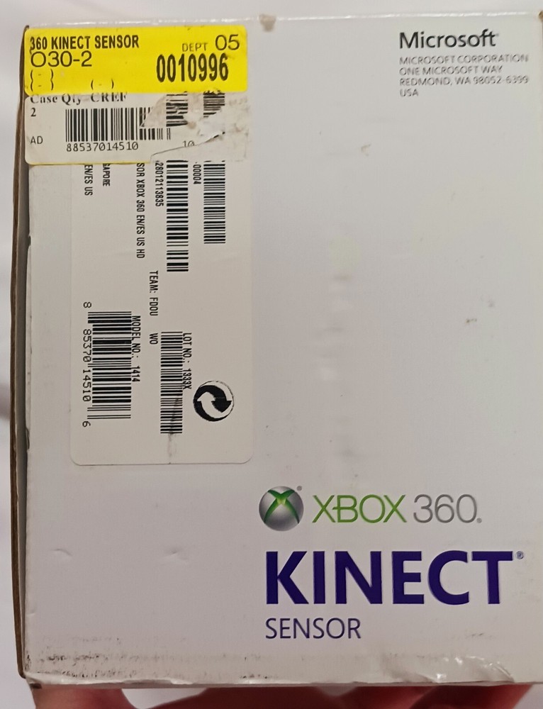 XBOX 360 KINECT SENSOR INCLUDES KINECT ADVENTURES VIDEO GAME OPENED SEE PICS