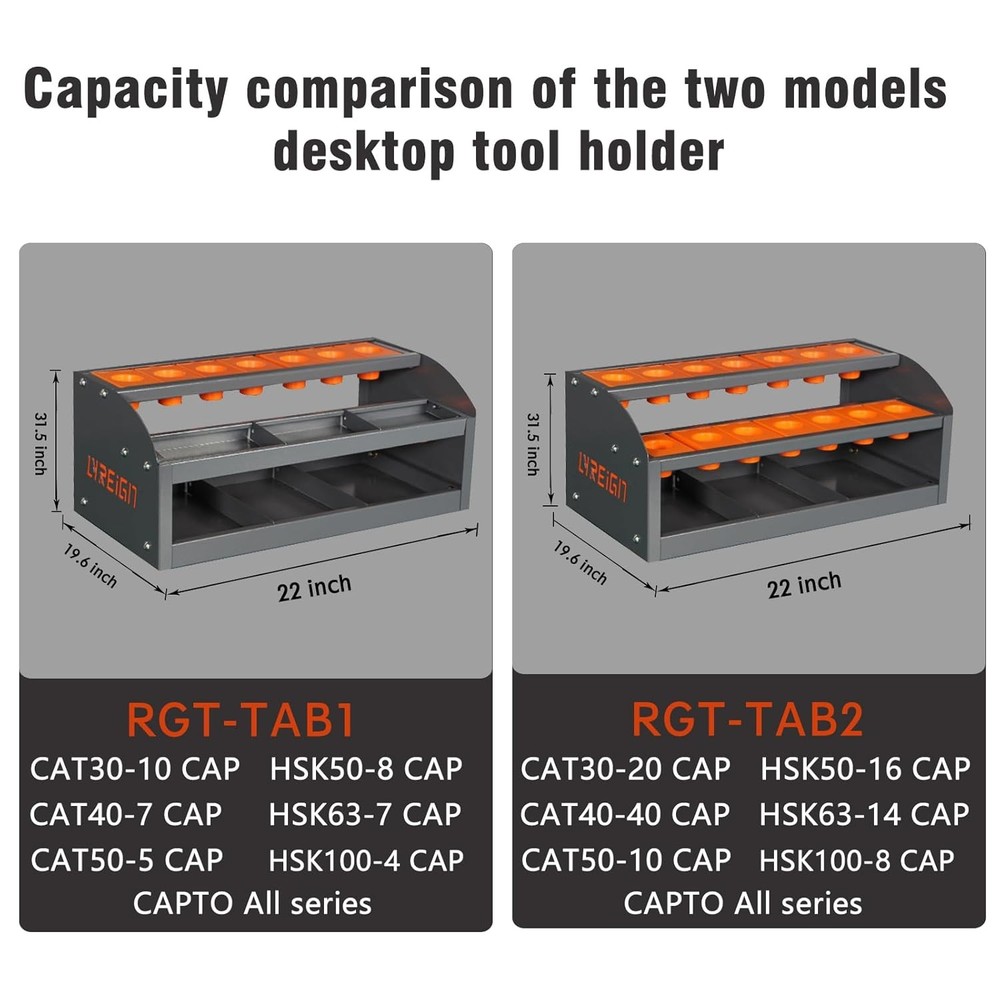 CAT 40 CNC Tool Organizer， 40 Taper Tool Folder on Desktop Randomly Placed， CNC