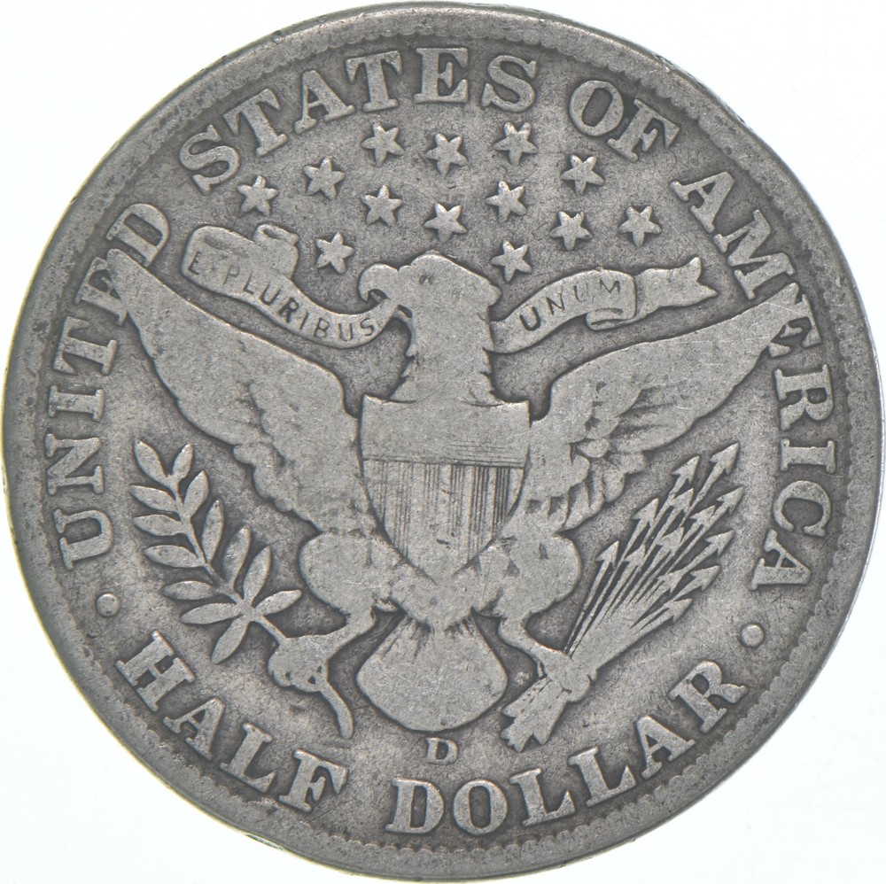 1912-D Barber Half Dollar Average Circ