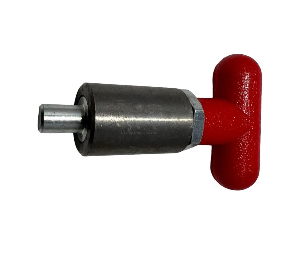 T Handle Spring Loaded Pull Pop Pin 1/2" Tip Steel Body with Red ABS Handle