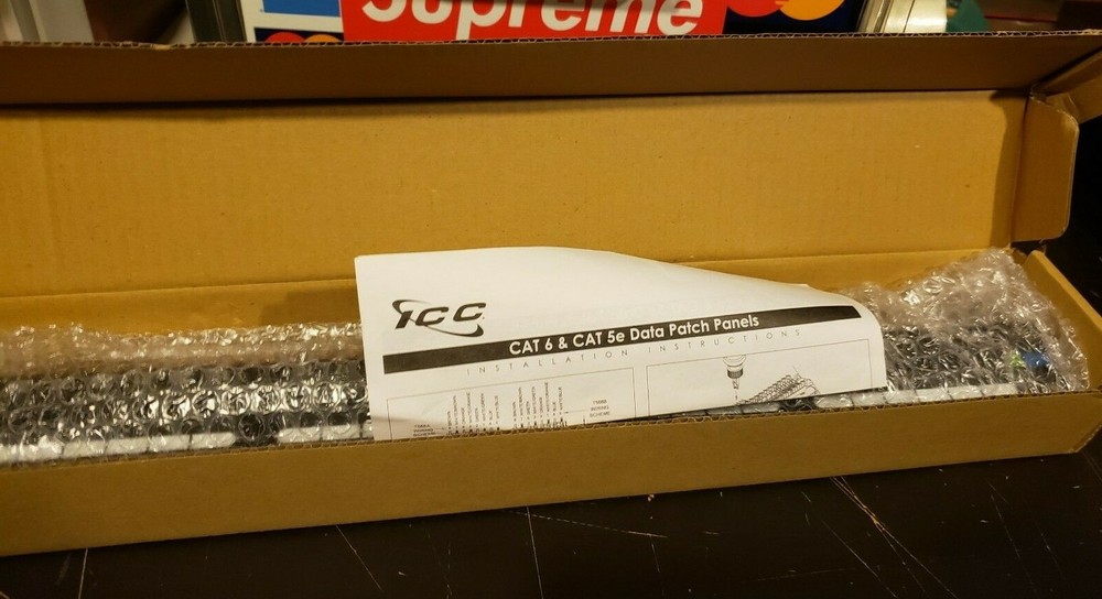 ICC CAT 5e 24 Port Data Patch Panel Rack Mount CAT 6+ NIB