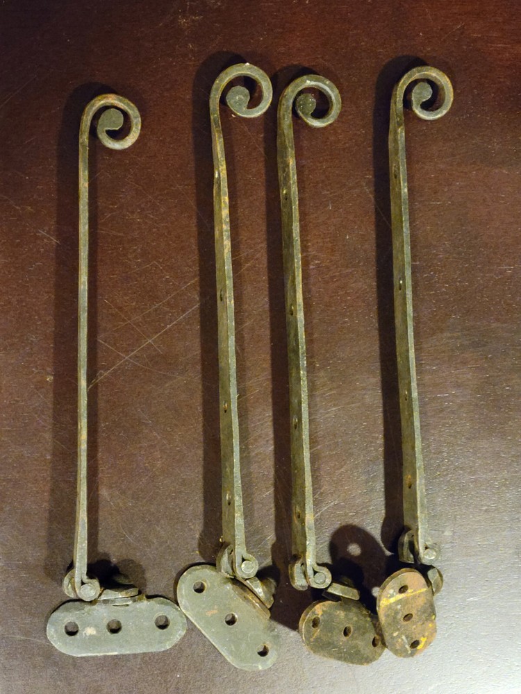 Antique Wrought Hinges with End Curl - FOUR!
