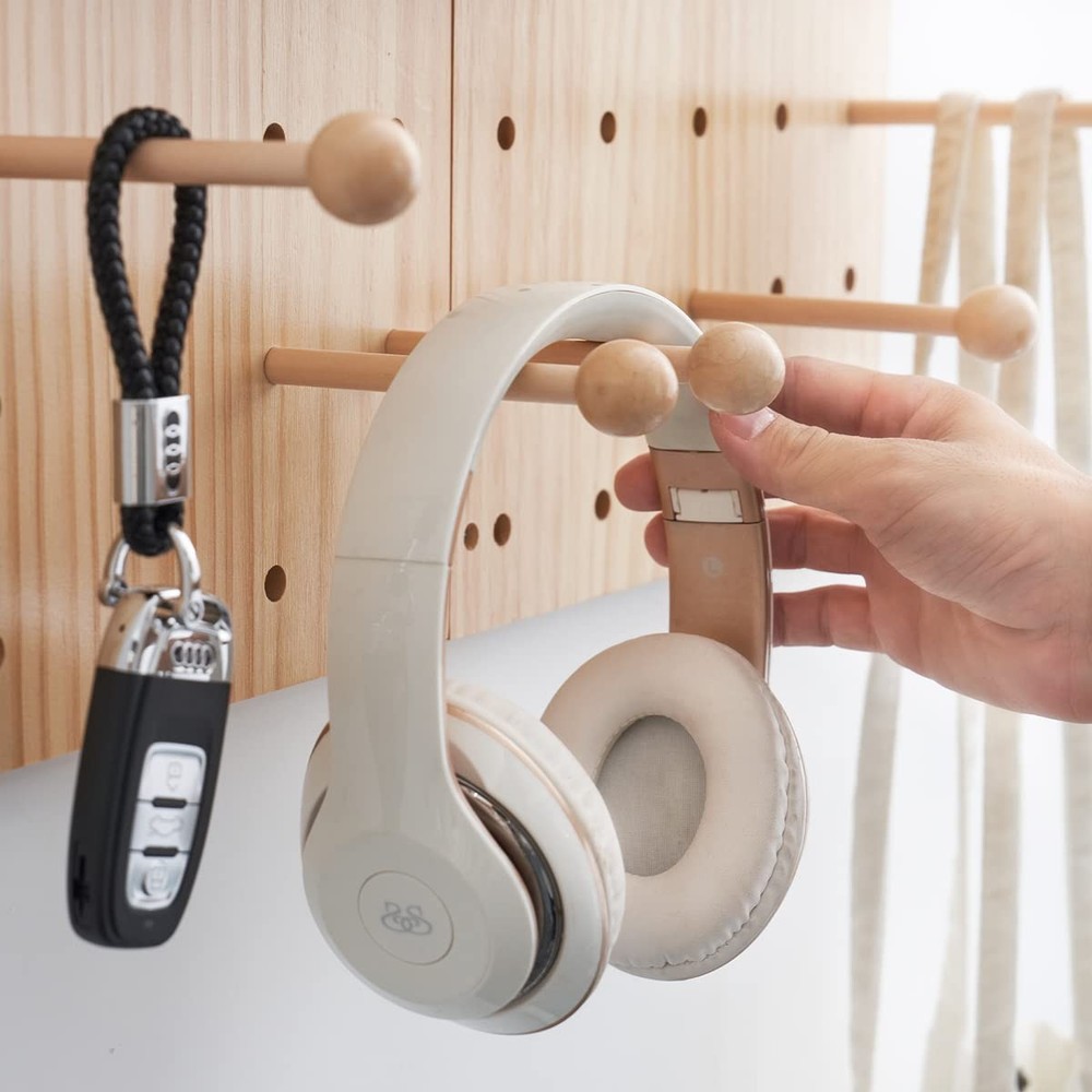 Wood Pegboard Combination Wall Organizer Kit Wooden Display Pegboard Panel Ki...