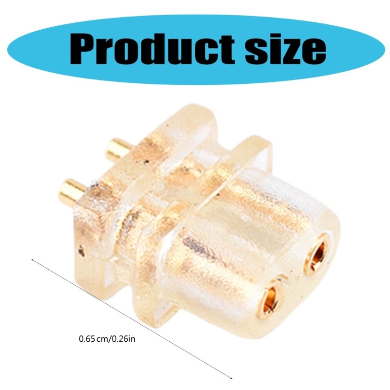 Solid Clear 0.78mm 2pin Socket Headphone Connector For Portable Electronics