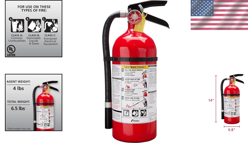 Multi-Purpose Pro 210 Fire Extinguisher - Quick Response for Home & Office Fires