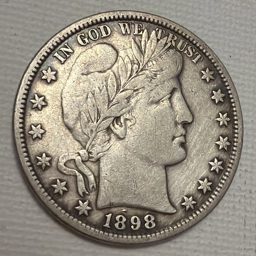 1898 BARBER HALF DOLLAR - NICE VF
