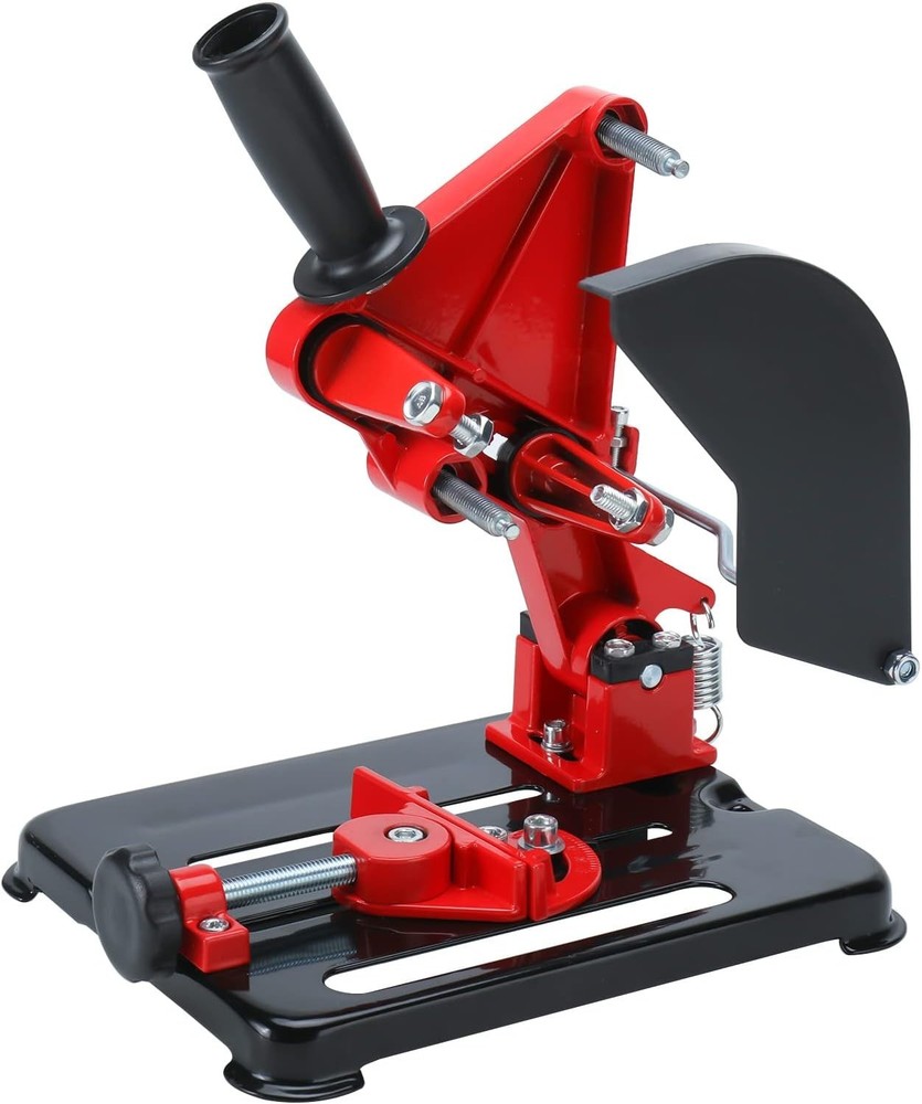 Cast Iron Angle Grinder Stand for 4"-5" Grinders - Red, Adjustable Angle