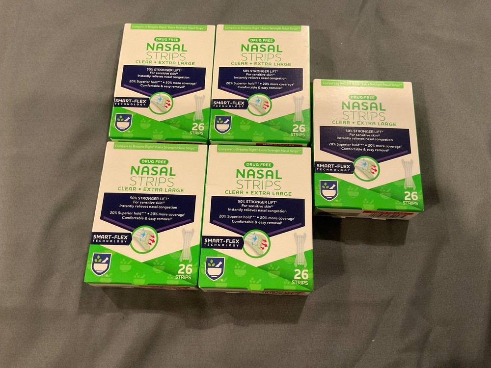 5 Boxes Rite Aid Nasal Strips Clear Extra Large 26 Strips Per  Box Drug Free