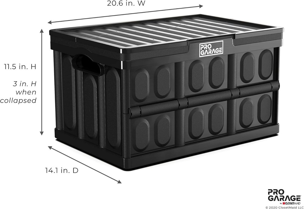 ProGarage 10848 12 Quart Utility Storage Tote Container Black