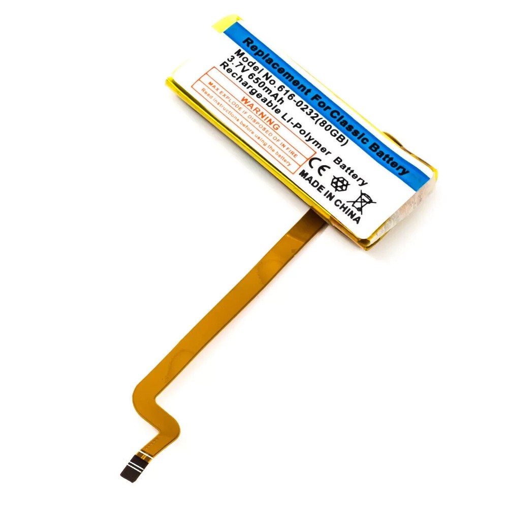 NEW 650mAh Replacement Battery for Apple iPod Classic 5th  6th  7th gen THIN