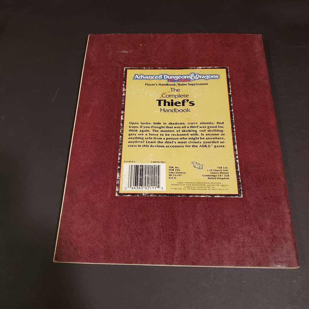 Advanced Dungeons & Dragons: Thief's Rules Supplement ☆ TSR ☆ D&D ☆ Authentic ☆