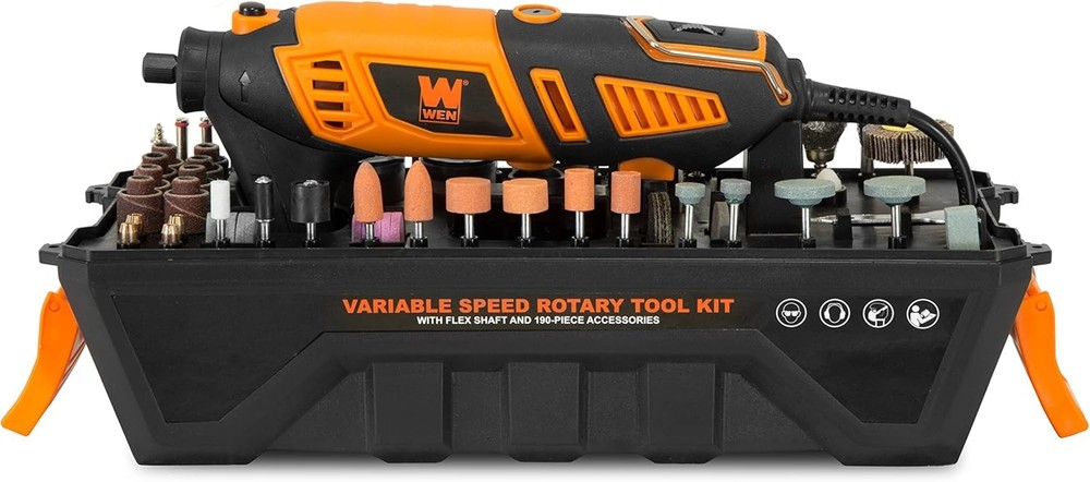 Variable Speed Rotary Tool 1.3 Amp 190 Piece Accessory Kit Flex Shaft