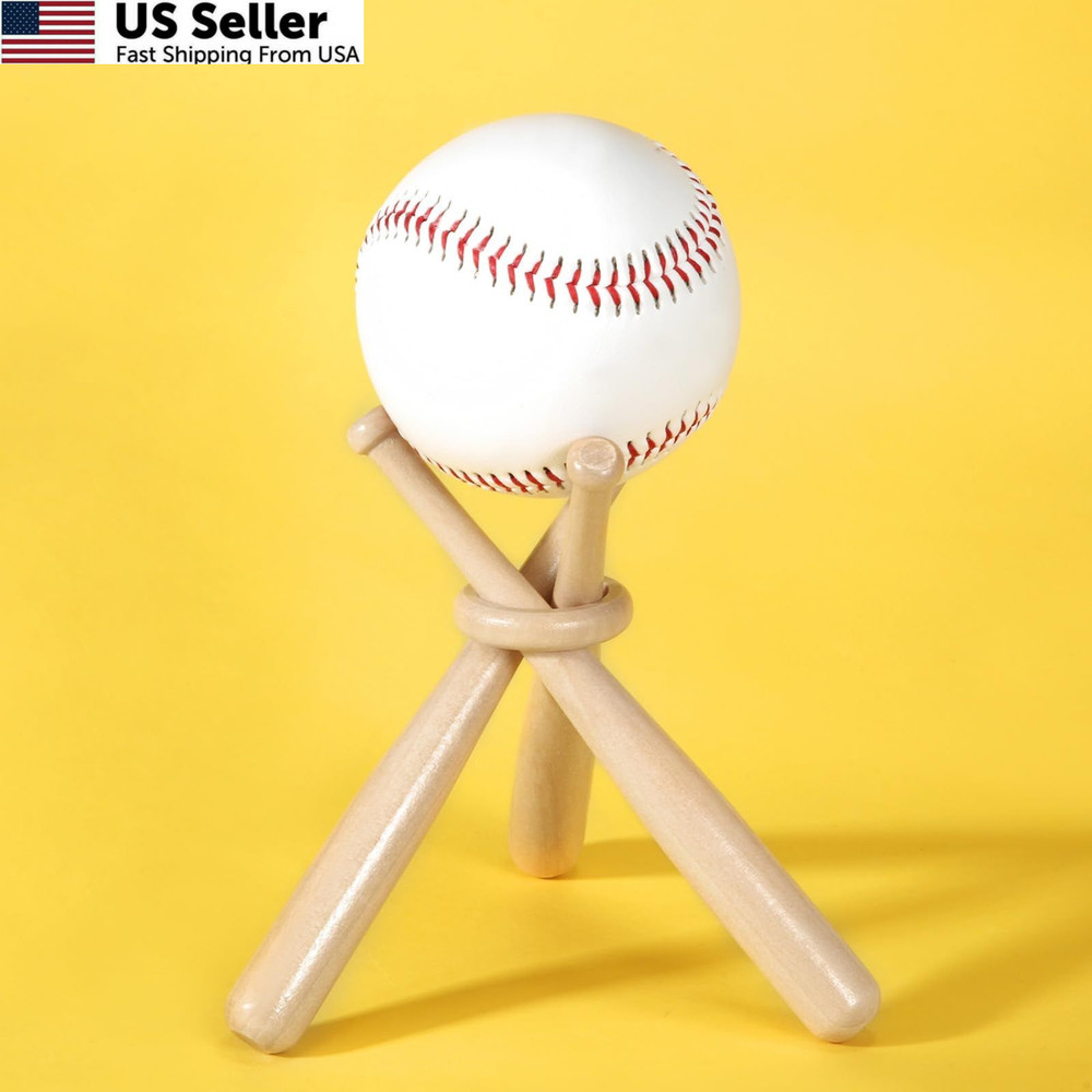 Mudder 3 Pack Baseball Stand Holders Balls Display Light Brown