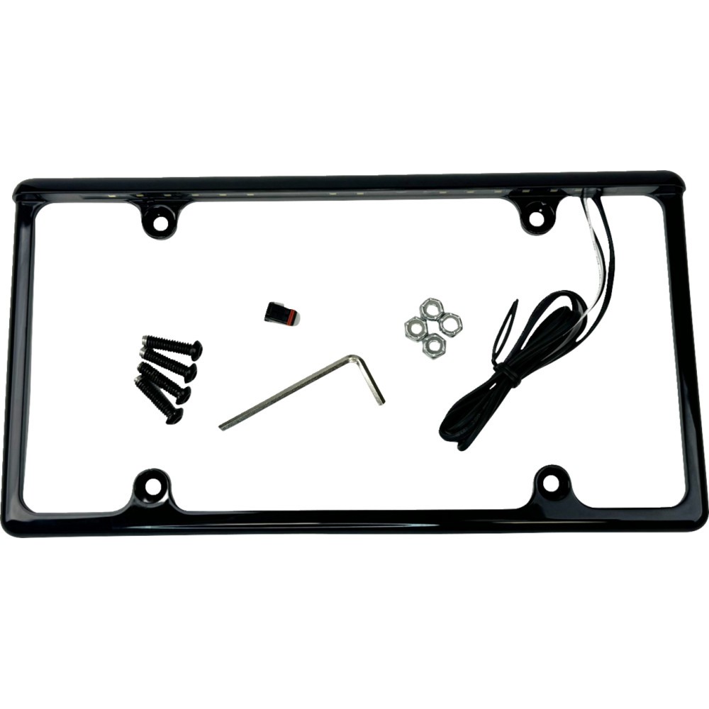 Custom Dynamics License Plate Frame with LED Tag Illumination LPF-AUTO-B