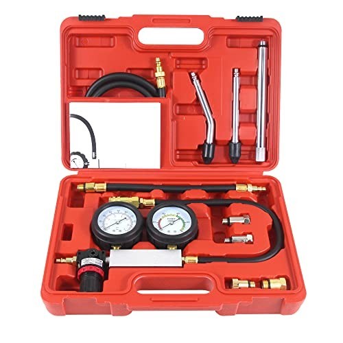 Multi-Function Cylinder Leak Down Tester Kit - Gas Engine Compression Tool, Dual