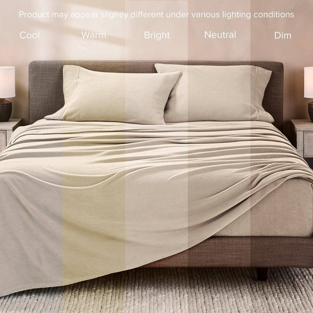 Plush Lightweight Split Head Flex King 4 Piece Sheet Set OEKO TEX Certified