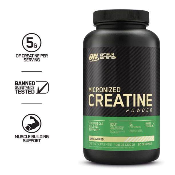 Optimum Nutrition, Micronized Creatine Monohydrate Powder, 5000mg, Unflavored