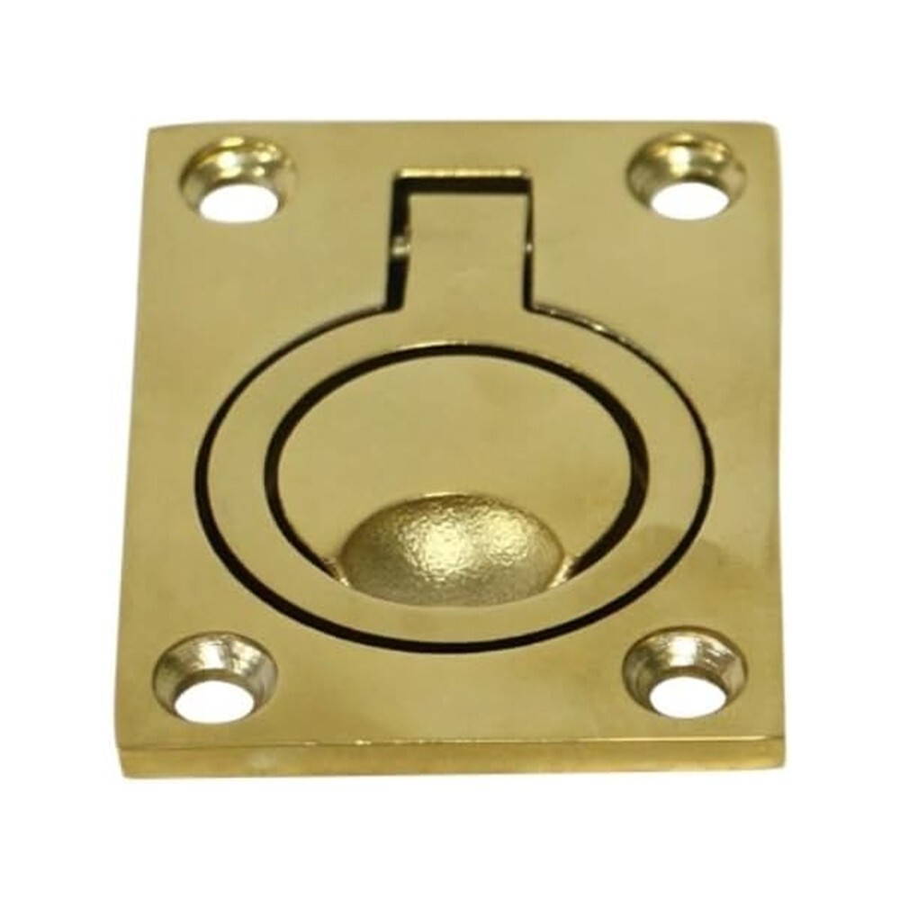 Alastin Brass Plating Boat Hatch Pull Handle 62mm*45mm Flush Ring Lift Handle