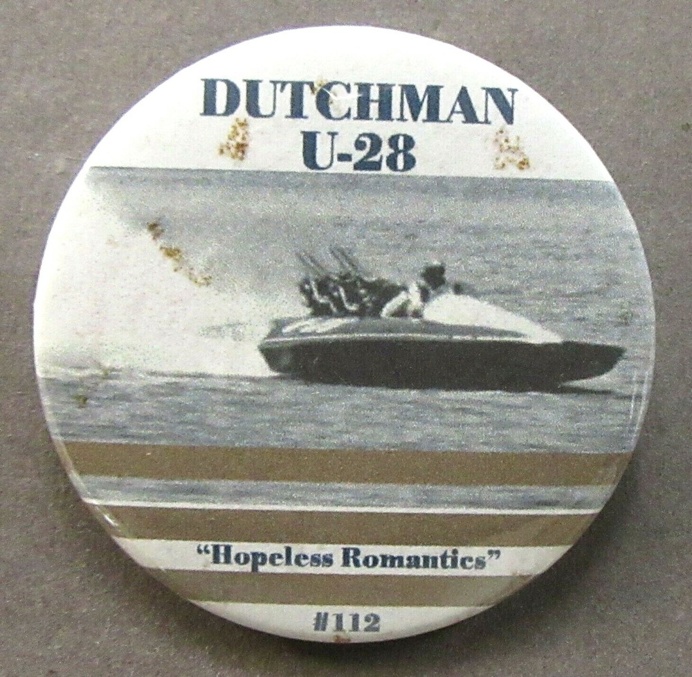 1998 DUTCHMAN numbered HORIZONTAL Lower 2.25" hydroplane boat pinback button b1