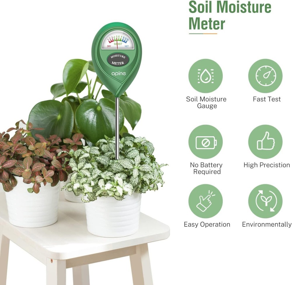 Accurate Plant Water Meter with Quick Results & Root-Friendly Design - Green