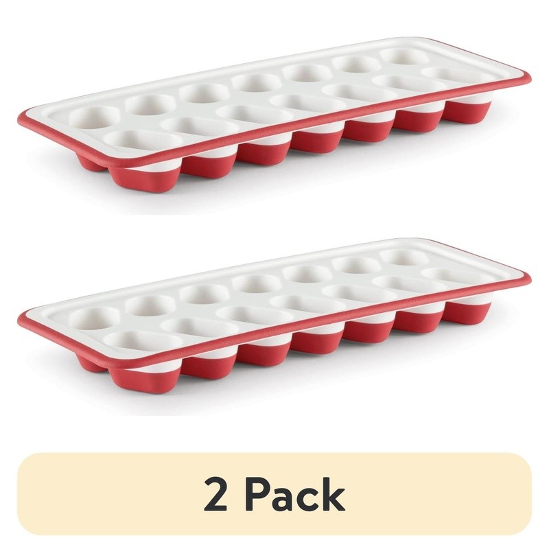 Flexible Ice Cube Tray BPA-Free Easy Release Sturdy Handles Nesting Design New