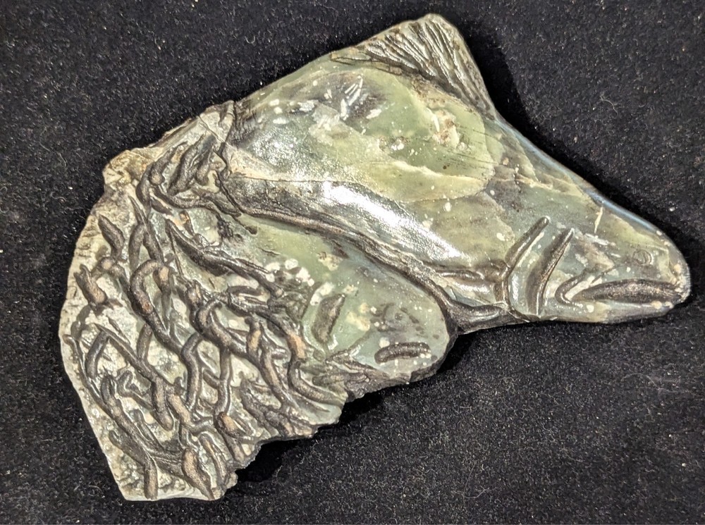 Hand Carved Leaping Salmon Nephrite?