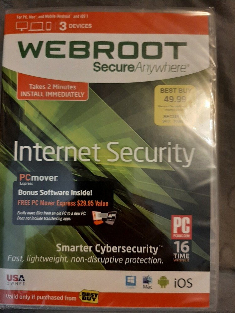 Webroot SecureAnywhere Internet Security Software for Windows & Mac BRAND NEW