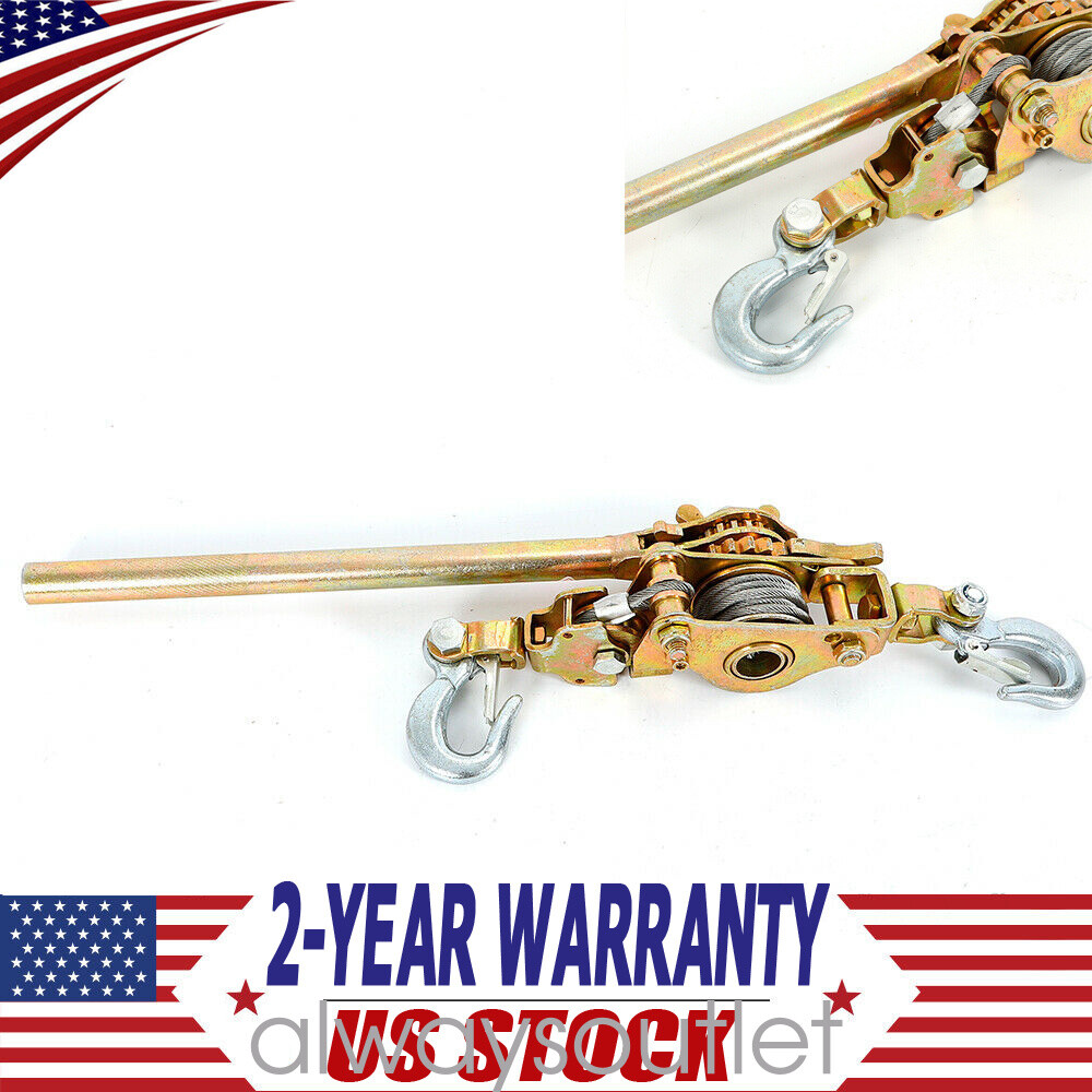 Heavy Duty Hand Puller 4400LB 2TON Winch Pull Hoist Come Along Cable Lever Too
