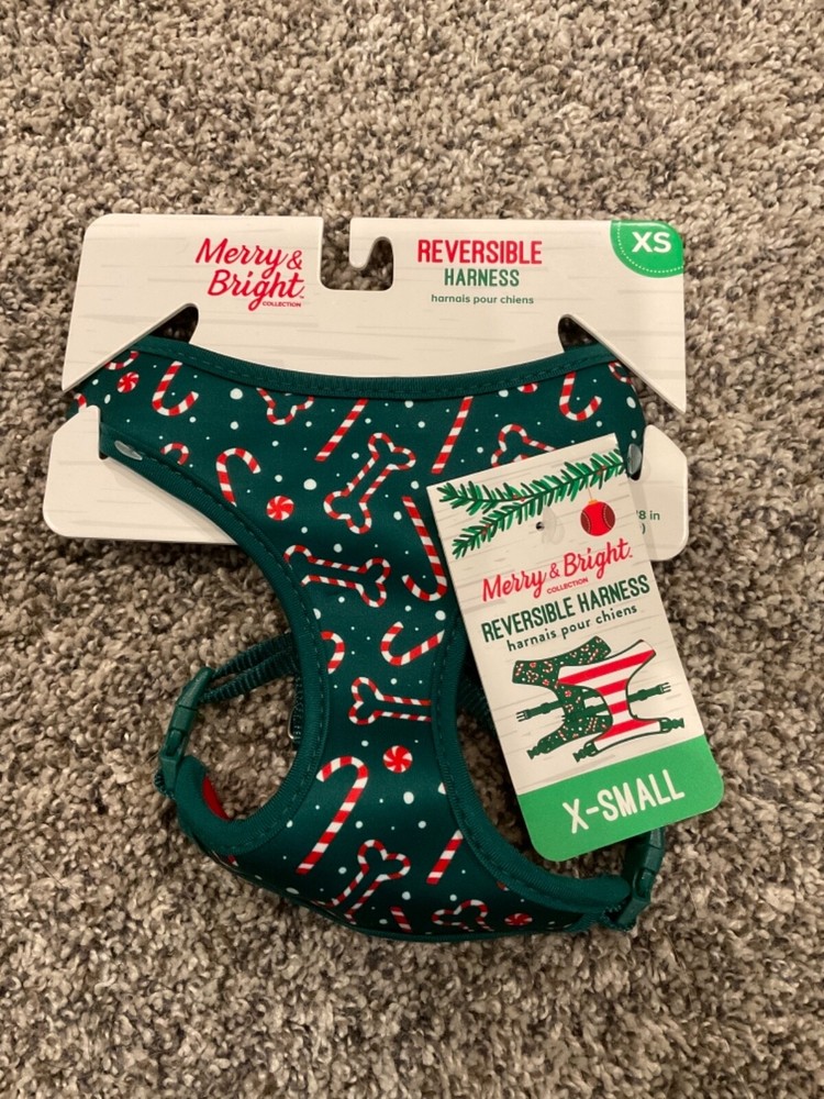 Merry & Bright "Candy Cane" Reversible Harness (XS)