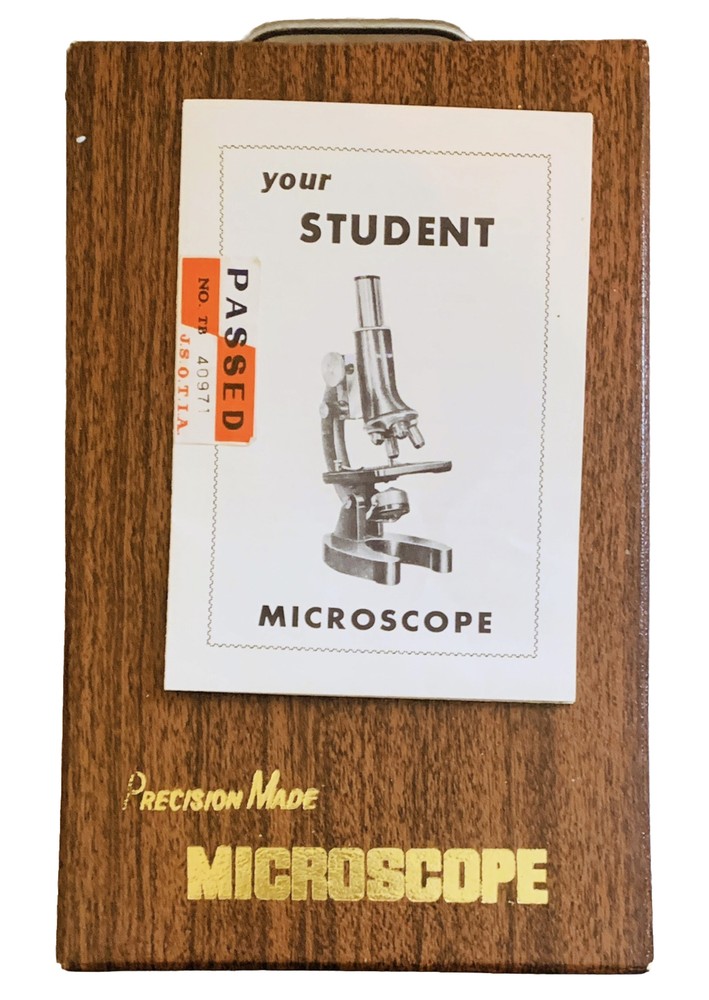 YOUR STUDENT Precision Made Microscope Set In Carry Case VINTAGE Never Used