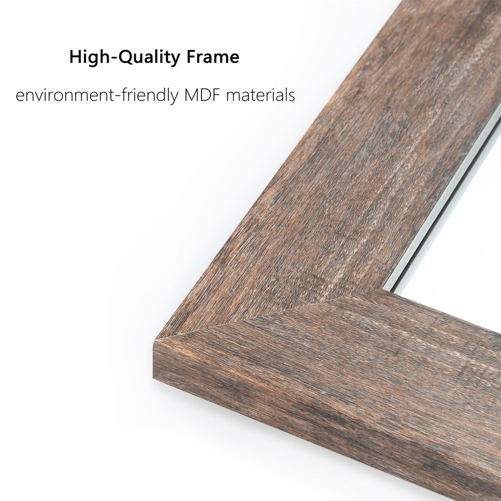 Rectangular Mirror with Frame Rustic 20x28'’ Wall Mounted Rustic Vanity Mirro...