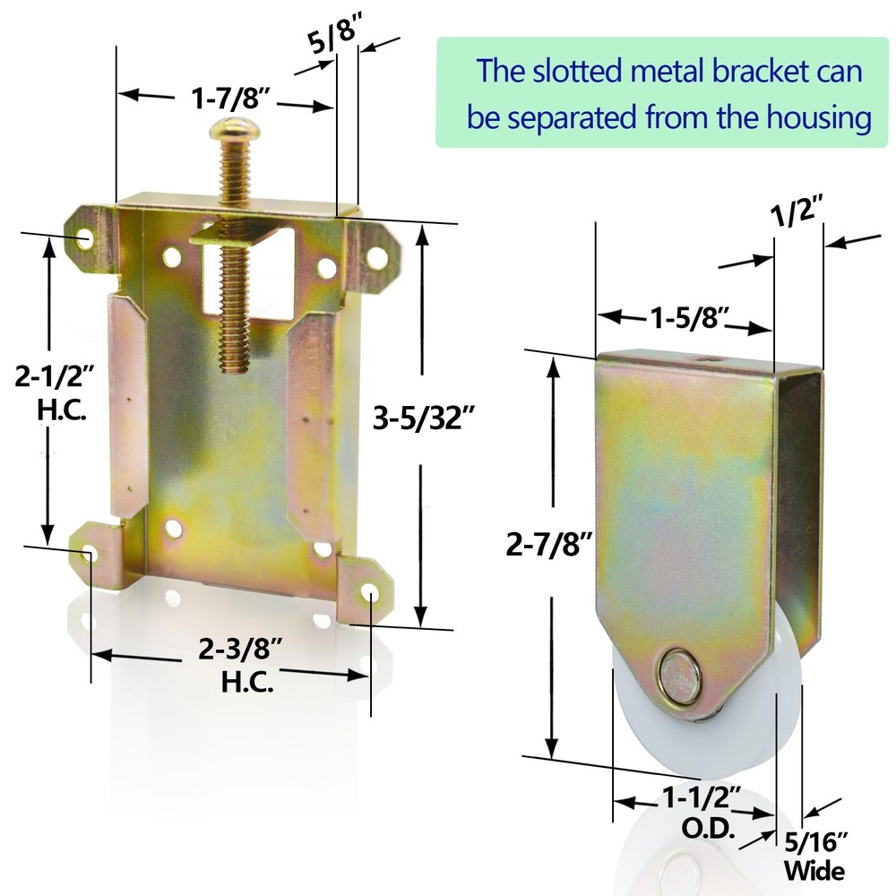 Sliding Mirror Closet Door Rollers Replacement Hardware Fits Contractors Part