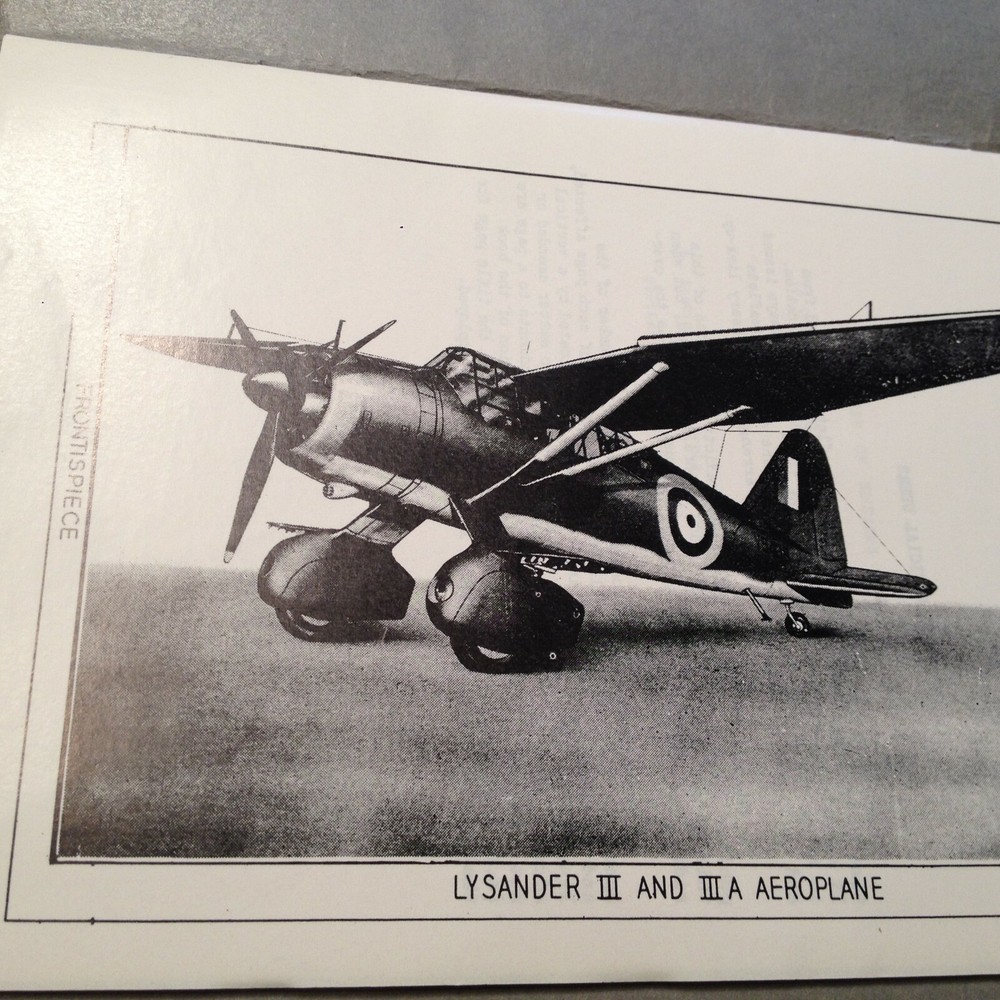 Westland Lysander III/A with Mercury XX Engine Pilots Notes POH type Book