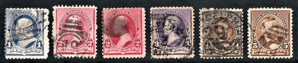 1890-93 Regular Issues 1-30¢ 11 Stamps Used Scott #219-228