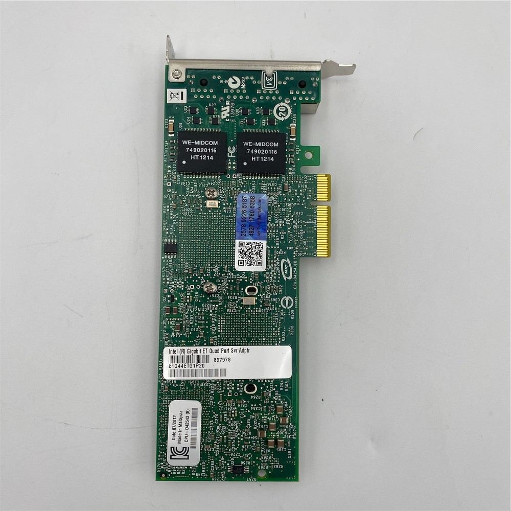 Intel Pro/1000 ET Quad Port PCI-E Server Adapter with short bracket E1G44ETG1P20