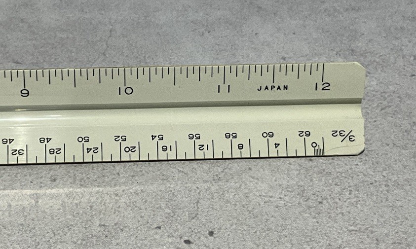 Vintage Teledyne Post 386T-590 Triangular Drafting Scale Ruler Made in Japan