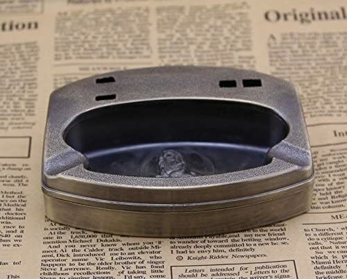 Skull Skeleton Shaped Novelty Cigarette Cigar Refillable Lighter with Ash Tray