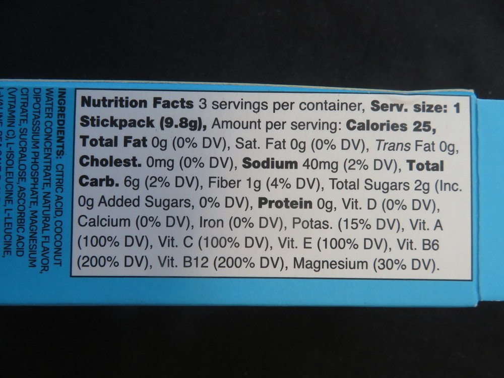 Prime Blue Raspberry Topical Punch 6 Hydration+ Sticks Packets Zero Sugar Added