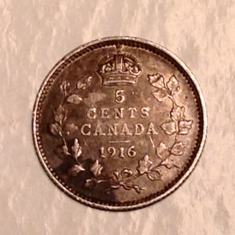 1916 Canada Five (5) Cents George V