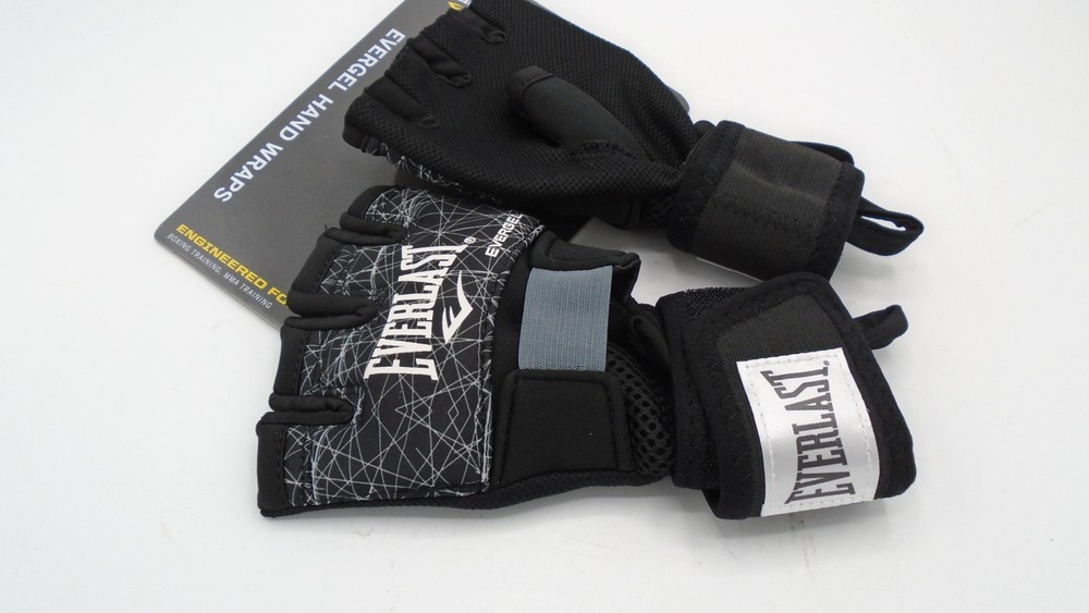 Everlast EverGel Hand Wraps (Black Printed, Medium)