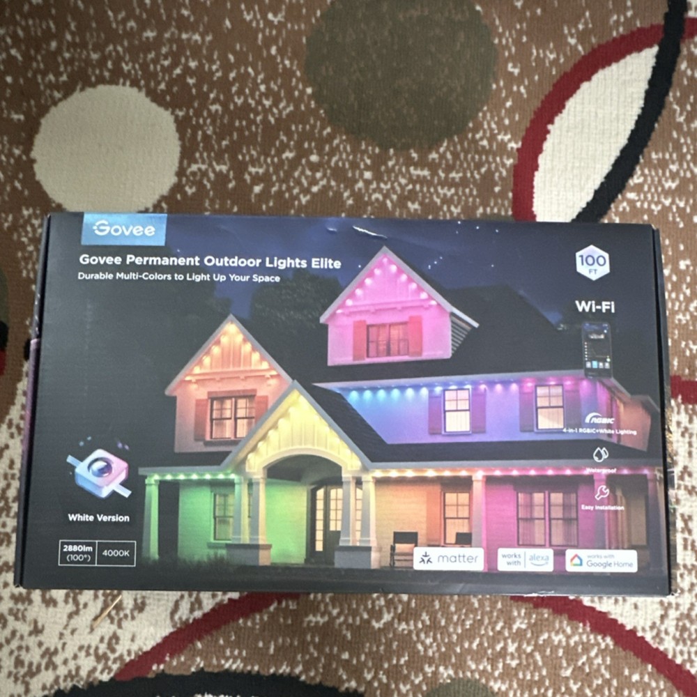 Govee Permanent Outdoor Lights Elite 100ft Wi-Fi Multicolor String Light
